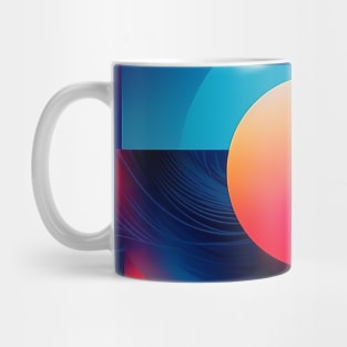 Orange Blue Abstract Geometric Art Mug